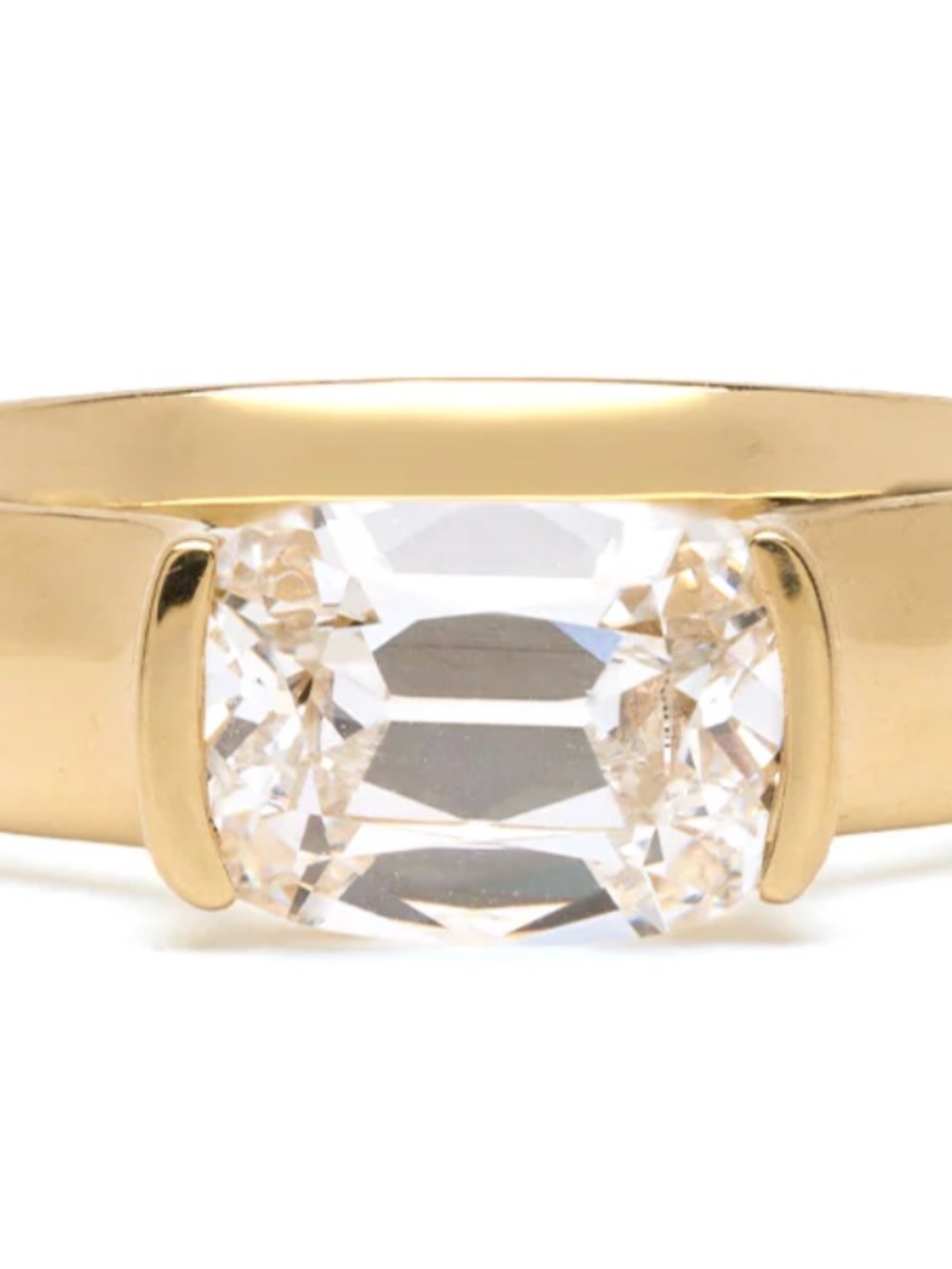 Solid 14K gold Pinky Ring with old mine lab diamond